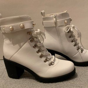 White Combat Boots